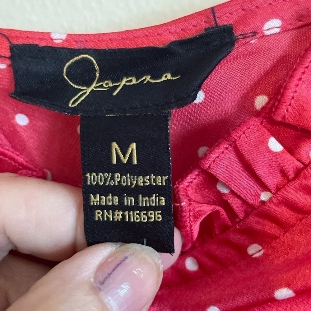 NWT Jopna Red & White Fairycore  Coquette Girl Silky Slip Dress Size Medium - Picture 4 of 11